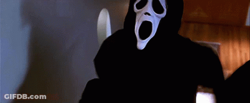 Person In Scream Mask And Black Hoodie GIF