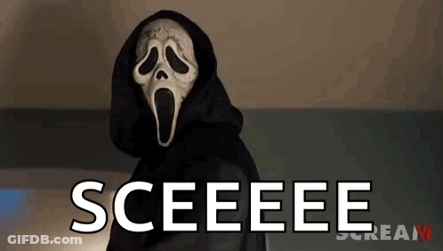 Person In Scream Mask And Hood GIF