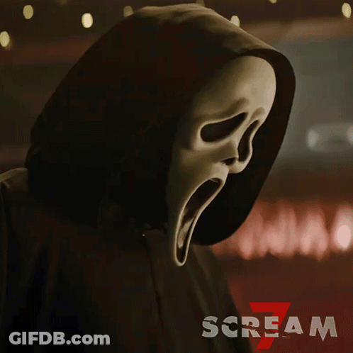 Person In Scream Mask And Hood GIF