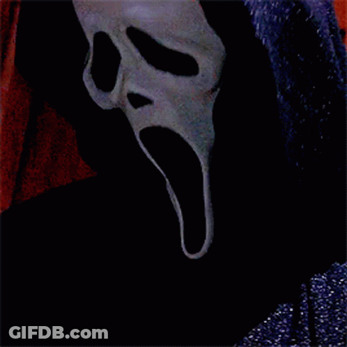 Person In Scream Mask With Hood GIF