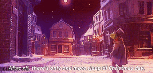 Person In Snowy Street After All There's Only One More Sleep Till Christmas GIF