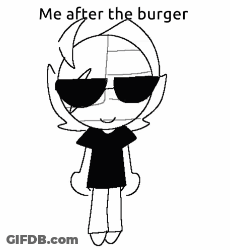Person In Sunglasses Saying Me After Burger GIF