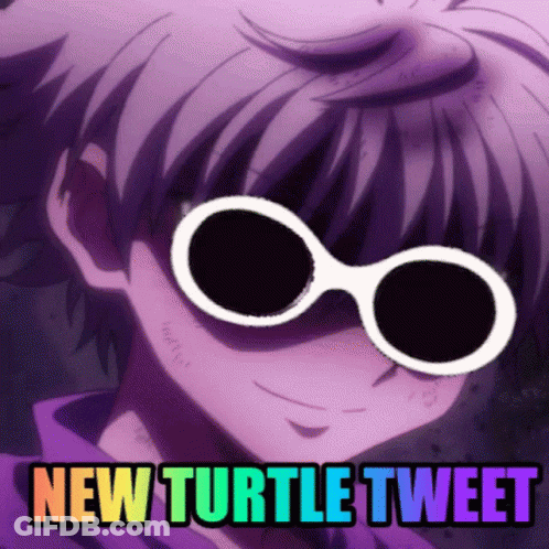 Person In Sunglasses Saying New Turtle Tweet GIF