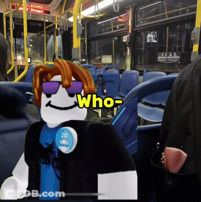 Person In Sunglasses With Who Badge GIF