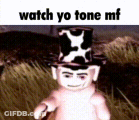 Person In Top Hat Saying Watch Yo Tone MF GIF