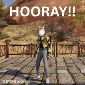 Person In Unicorn Mask Holding Rifle Says Hooray GIF