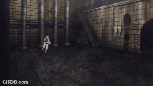 Person In White Coat Attacked By Blue Glowing Snake GIF