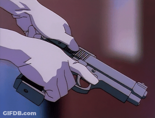 Person In White Gloves Holding Gun GIF
