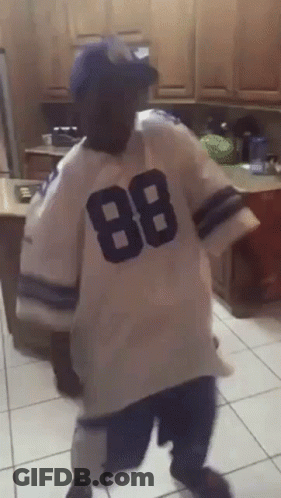 Person In White Jersey 88 Dancing In Kitchen GIF