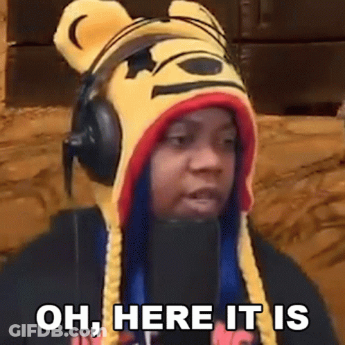 Person In Winnie The Pooh Hat And Headphones Says Oh Here It Is GIF