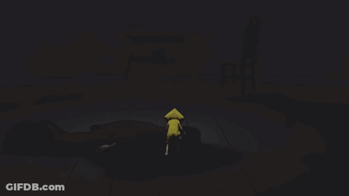 Person In Yellow Hat With Triangle GIF