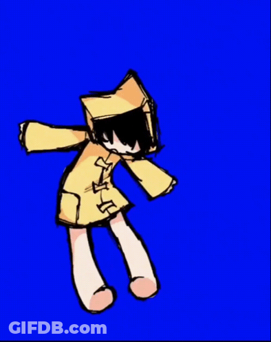Person In Yellow Raincoat With Hood GIF