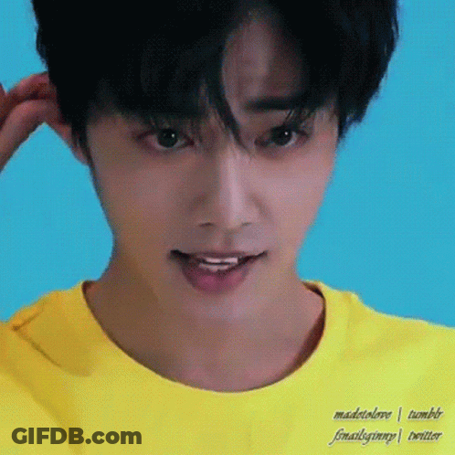 Person In Yellow Shirt Close Up GIF
