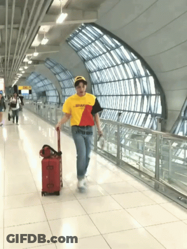 Person In Yellow Shirt With DHL GIF
