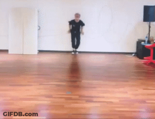 Person Jumping In Dance Studio GIF