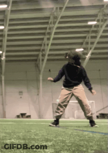 Person Jumping In Indoor Arena GIF