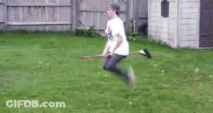 Person Jumping On Trampoline In Grassy Field GIF