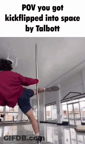 Person Kickflipping Into Space By Talbott GIF