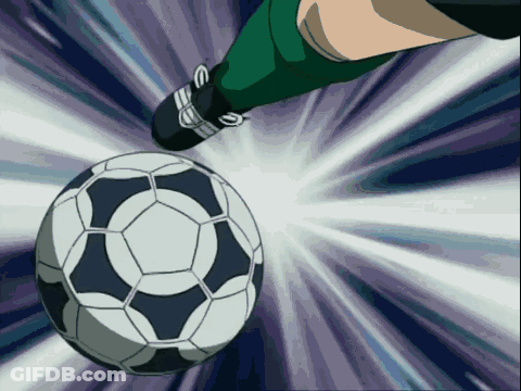 Person Kicking Soccer Ball With Letter E On Shoes GIF
