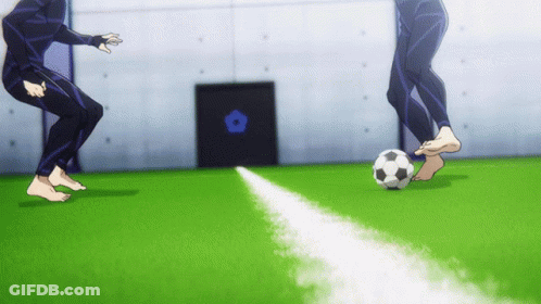 Person Kicking Soccer Ball With White Line GIF