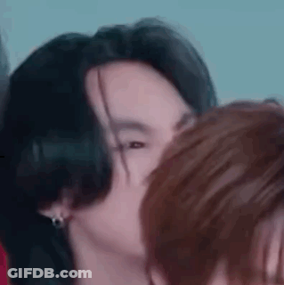 Person Kissing Someone's Cheek GIF