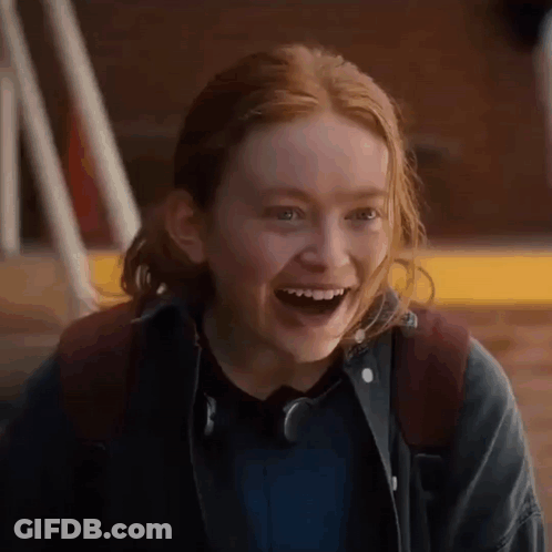 Person Laughing With Mouth Open And Backpack GIF