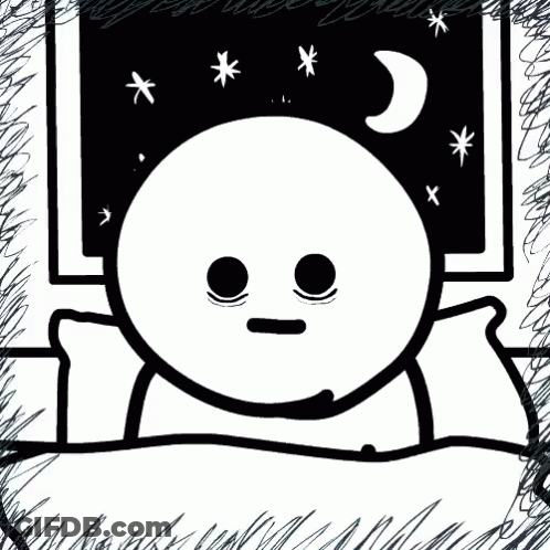 Person Laying In Bed With Moon And Stars GIF