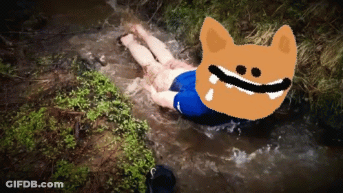 Person Laying In Water With Smiley Face Above GIF