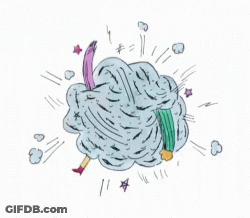Person Laying On Cloud With Smoke GIF