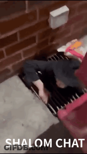 Person Laying On Doormat Saying Shalom Chat GIF
