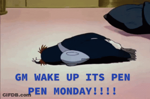 Person Laying On Floor With Gm Wake Up Its Pen Monday GIF