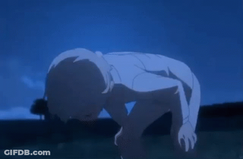 Person Laying On Ground In Field At Night GIF