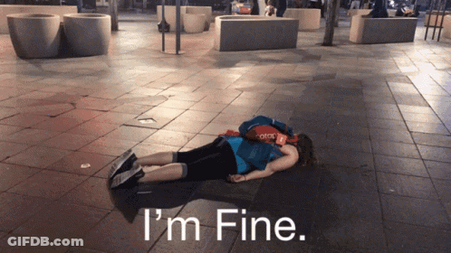 Person Laying On Ground Saying I'm Fine GIF