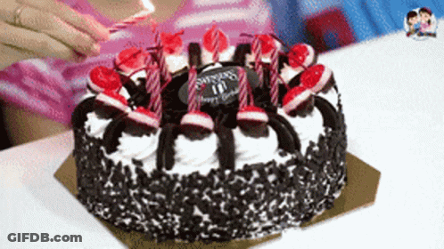 Person Lighting Birthday Cake Candles GIF