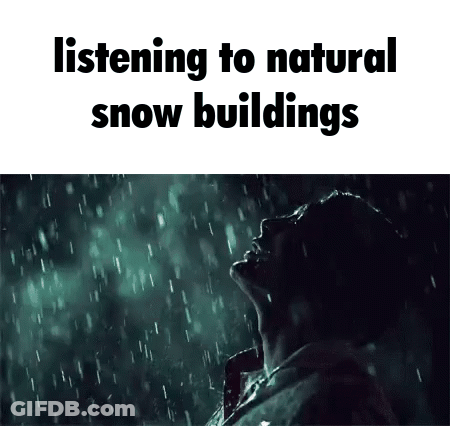 Person Listening To Snow Buildings In Rain GIF