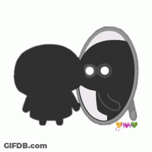Person Looking In Mirror With Crown GIF