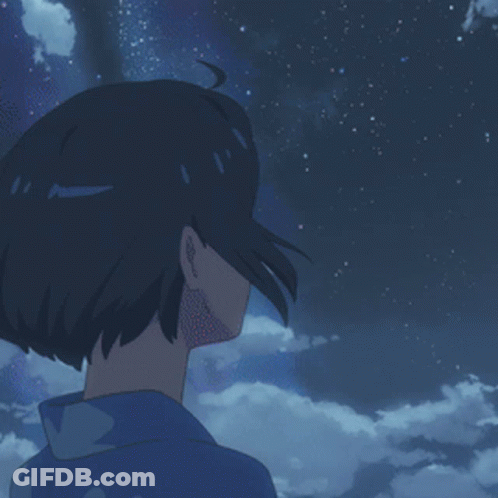 Person Looking Up At Shooting Star GIF