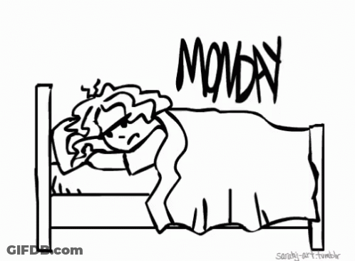 Person Lying In Bed With Monday GIF