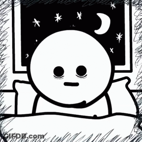 Person Lying In Bed With Moon And Stars GIF