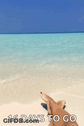 Person Lying On Beach 16 Days To Go GIF