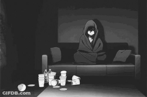 Person Lying On Couch In Dark Room GIF
