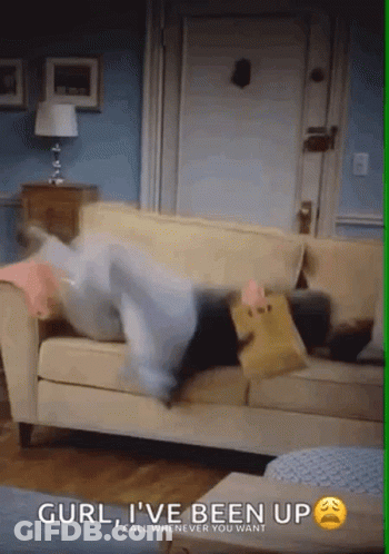Person Lying On Couch With Bag Of Food GIF