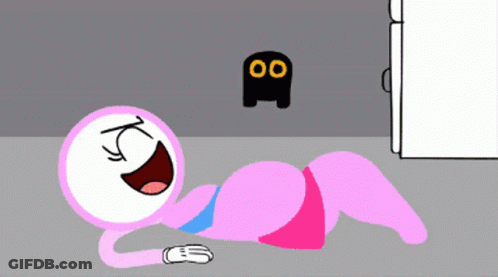 Person Lying On Floor With Black Ghost GIF