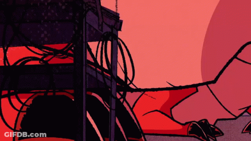 Person Lying On Ground Red Background GIF