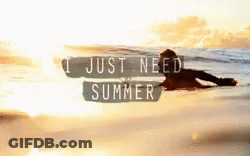 Person Lying On Surfboard Saying I Just Need Summer GIF