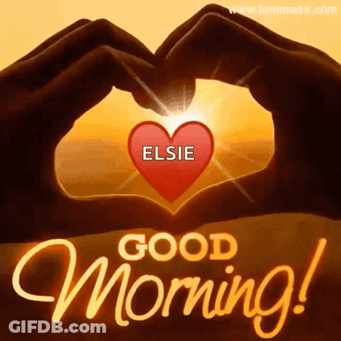 Person Making Heart Shape With Elsie Name GIF