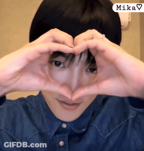 Person Making Heart Shape With Hands Mika GIF