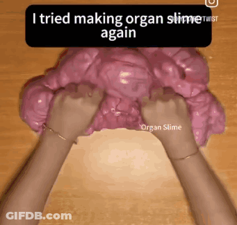 Person Making Organ Slime Saying I Tried Making Organ Slime Again GIF