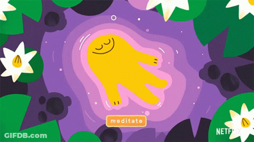 Person Meditating With Meditate Button GIF