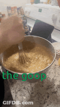 Person Mixing Batter In Bowl Saying The Goop GIF